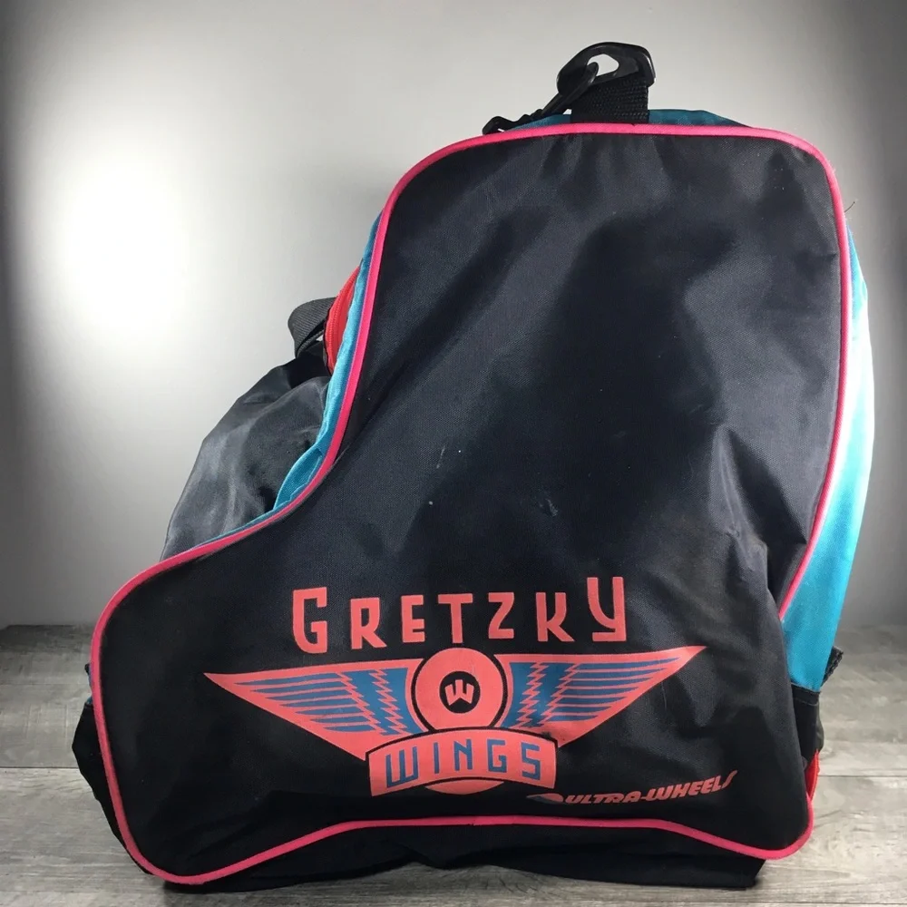 Vintage Gretzky Ultra-Wheels RollerBlades Skates Skates Shoulder Black Bag Pack